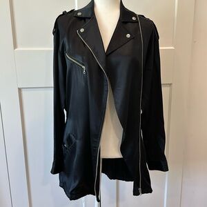 Alexander Wang Satin Black Jacket Size 0/S/M